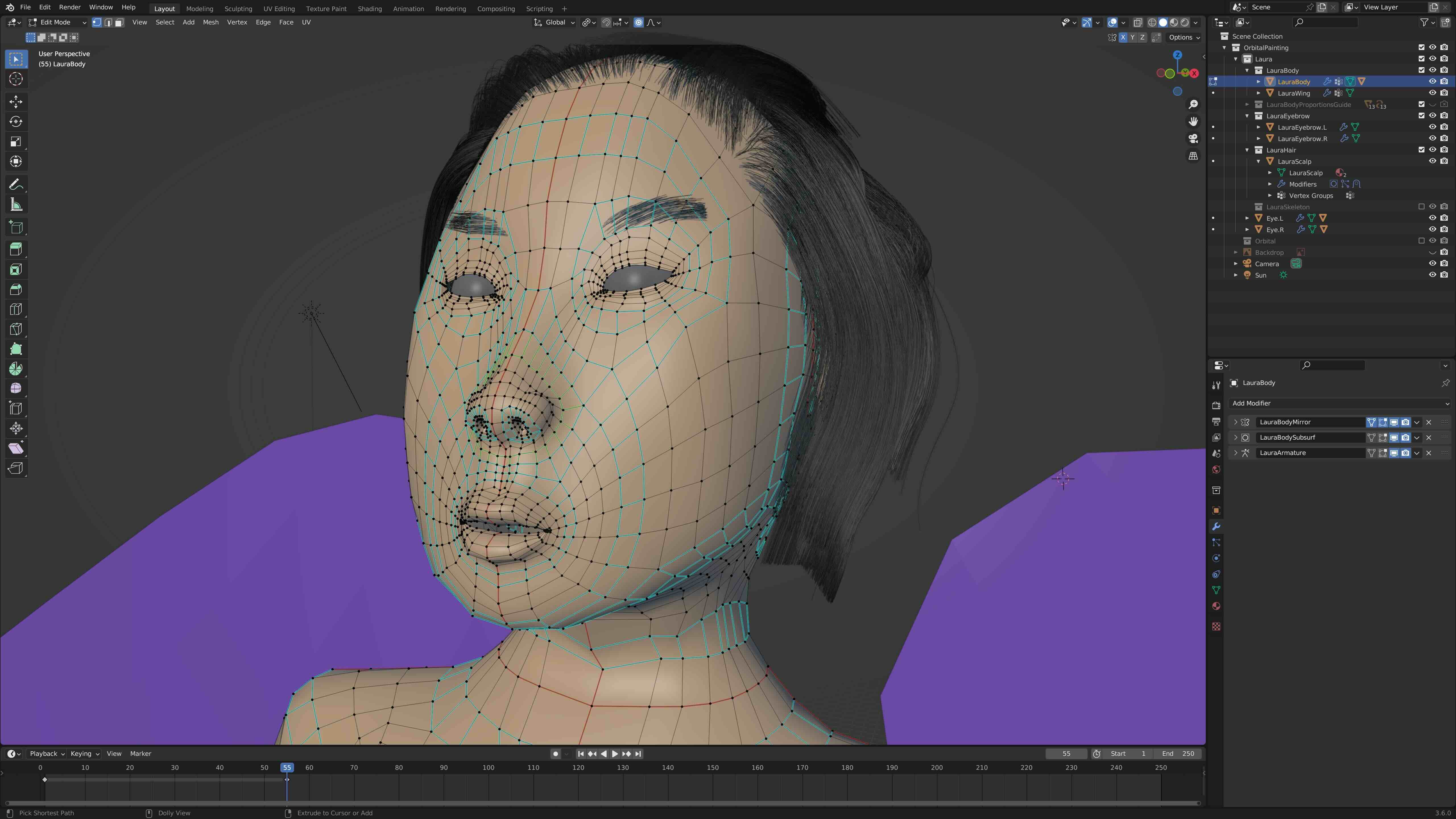 Female figure mesh