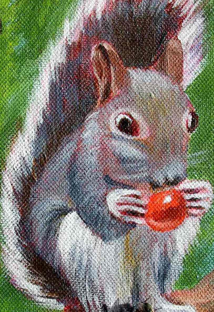 Acrylic painting of Squirrel.