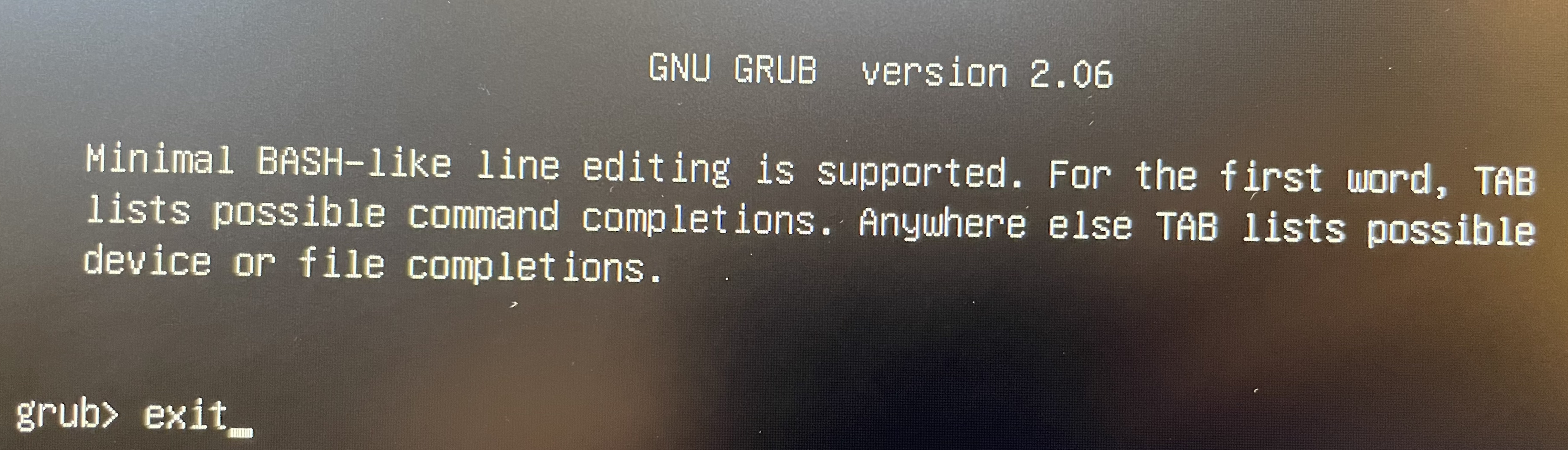 exit grub
