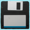 Floppy disk icon for source code download.